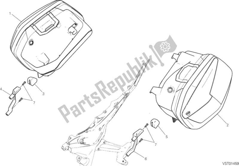 Todas las partes para Maletas Laterales de Ducati Multistrada 1200 Touring 2017